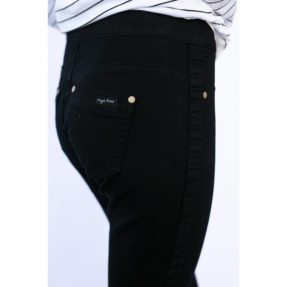 Evy's Tree S Leggings Ruffle Trim Denim Black - Picture 4 of 6